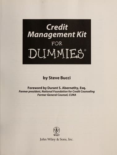 Tapa de Credit management kit for dummies