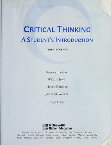 Tapa de Critical thinking : a student's introduction