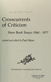 Tapa de Crosscurrents of criticism : Horn book essays, 1968-1977