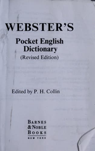 Tapa de New Webster's vest pocket dictionary