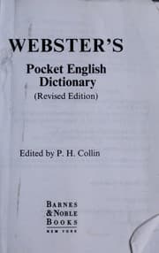 Tapa de New Webster's vest pocket dictionary