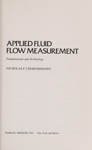 Tapa de Applied fluid flow measurement