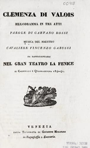Tapa de Clemenza di Valois