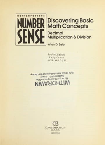 Tapa de Contemporary's Number sense : discovering basic math concepts