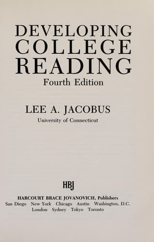 Tapa de Developing college reading