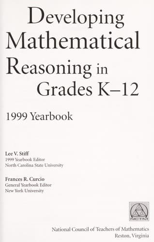Tapa de Developing mathematical reasoning in grades K-12