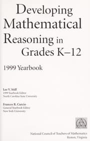 Tapa de Developing mathematical reasoning in grades K-12