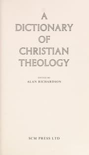 Tapa de A dictionary of Christian theology