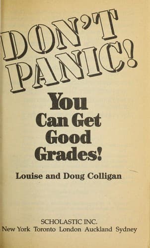 Tapa de Don't panic! You can get good grades!