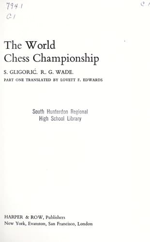 Tapa de The world chess championship