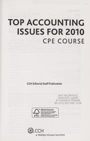Tapa de Top accounting issues for 2010
