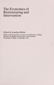 Tapa de The Economics of restructuring and intervention