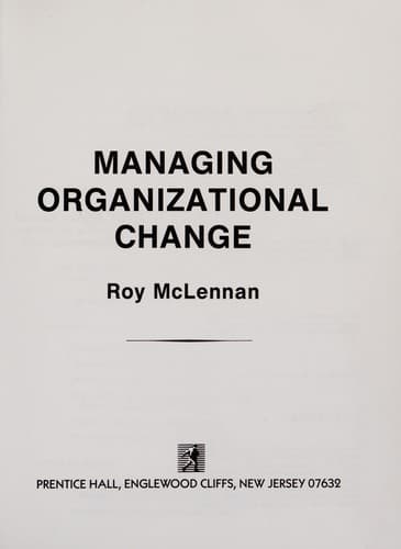 Tapa de Managing organizational change