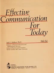 Tapa de Effective communication for today