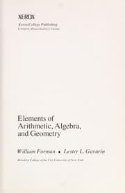 Tapa de Elements of arithmetic, algebra, and geometry