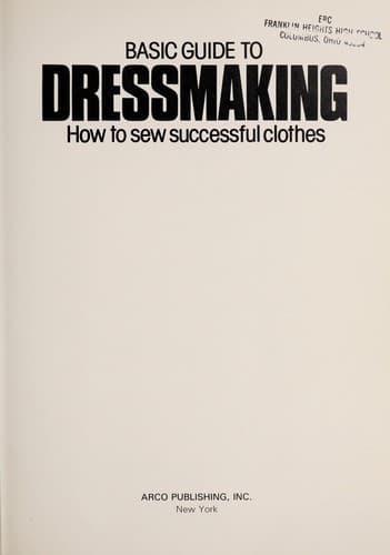Tapa de Basic guide to dressmaking