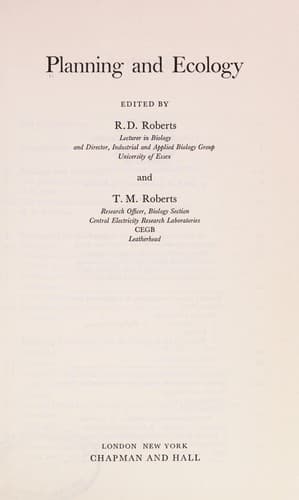 Tapa de Planning and ecology