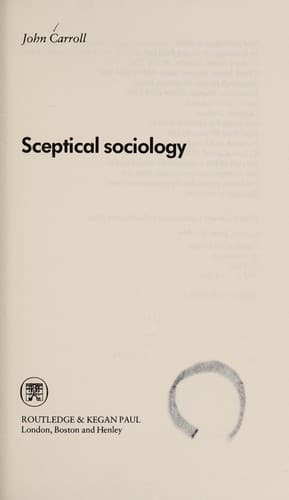 Tapa de Sceptical sociology