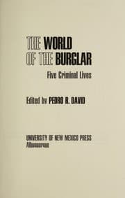 Tapa de The world of the burglar