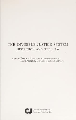 Tapa de The invisible justice system