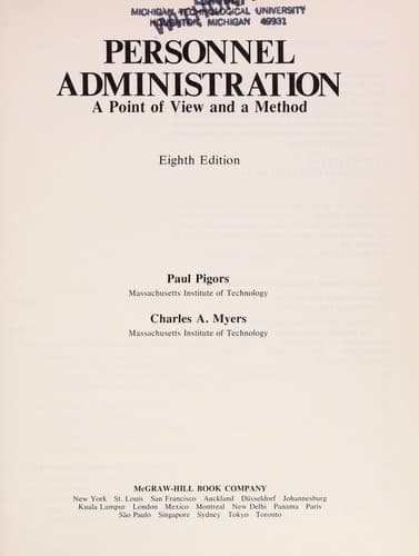 Tapa de Personnel administration