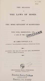Tapa de The reasons of the laws of Moses