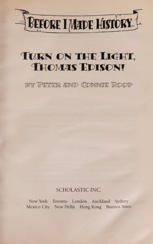 Tapa de Turn on the light, Thomas Edison!