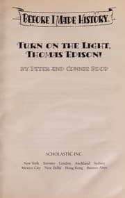 Tapa de Turn on the light, Thomas Edison!