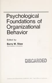 Tapa de Psychological foundations of organizational behavior