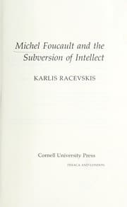 Tapa de Michel Foucault and the subversion of intellect
