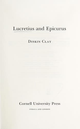 Tapa de Lucretius and Epicurus