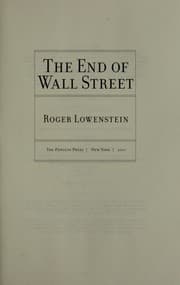 Tapa de The End of Wall Street
