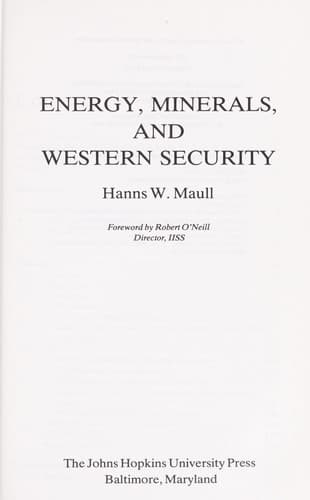 Tapa de Energy, minerals, and Western security