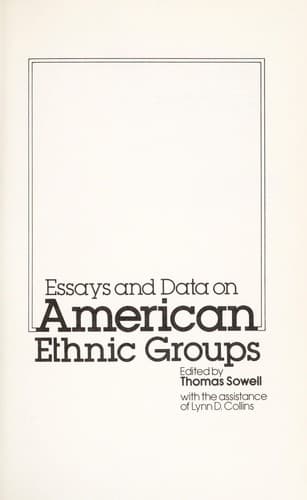 Tapa de Essays and data on American ethnic groups