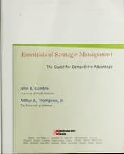 Tapa de Essentials of strategic management