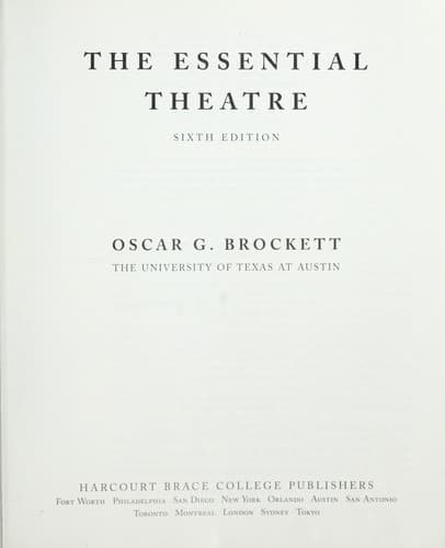 Tapa de The essential theatre