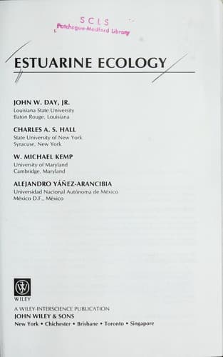 Tapa de Estuarine ecology