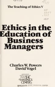 Tapa de Ethics in the education of business managers