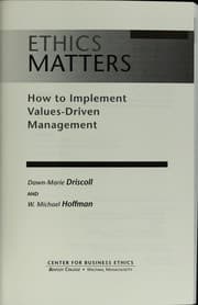 Tapa de Ethics matters : how to implement values-driven management