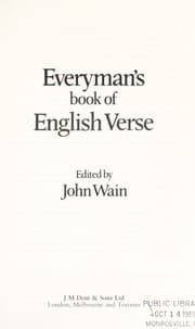 Tapa de Everyman's book of English verse