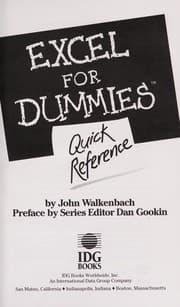 Tapa de Excel for dummies quick reference