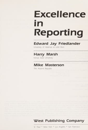 Tapa de Excellence in reporting