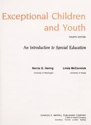 Tapa de Exceptional children and youth