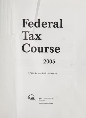 Tapa de Federal tax course, 2005