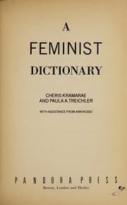 Tapa de A FEMINIST DICTIONARY