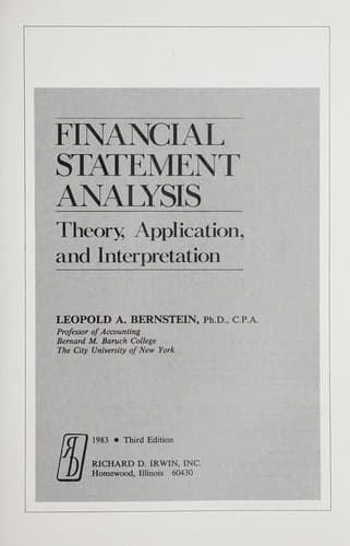 Tapa de Financial statement analysis