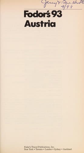 Tapa de Fodor's93 Austria