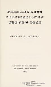 Tapa de Food and drug legislation in the New Deal