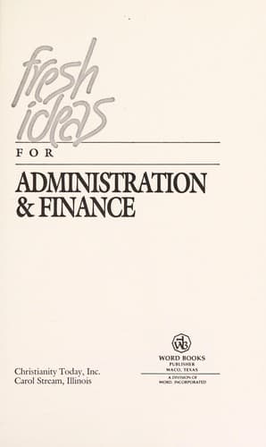 Tapa de Fresh ideas for administration & finance