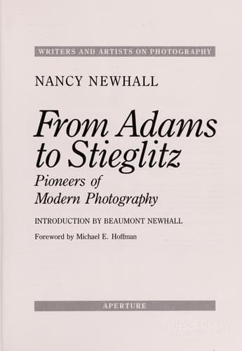 Tapa de From Adams to Stieglitz